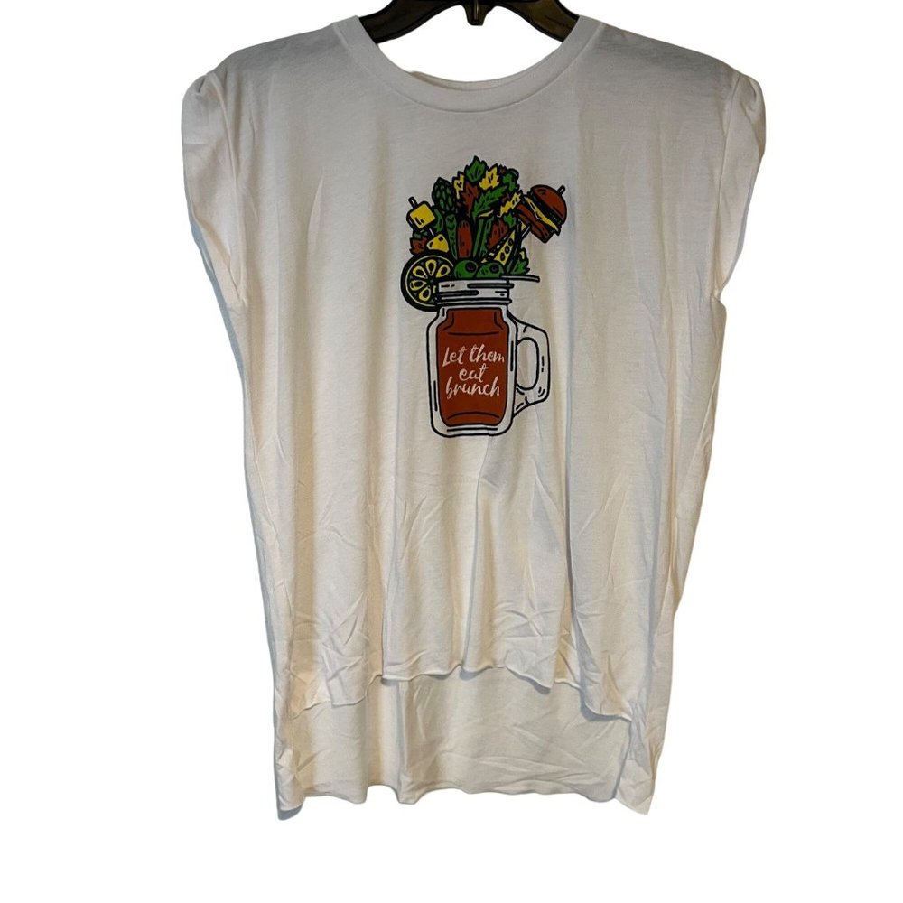 Orchard Street Apparel T Shirt Womens Small Graphic Let Them Eat Brunch Handmade